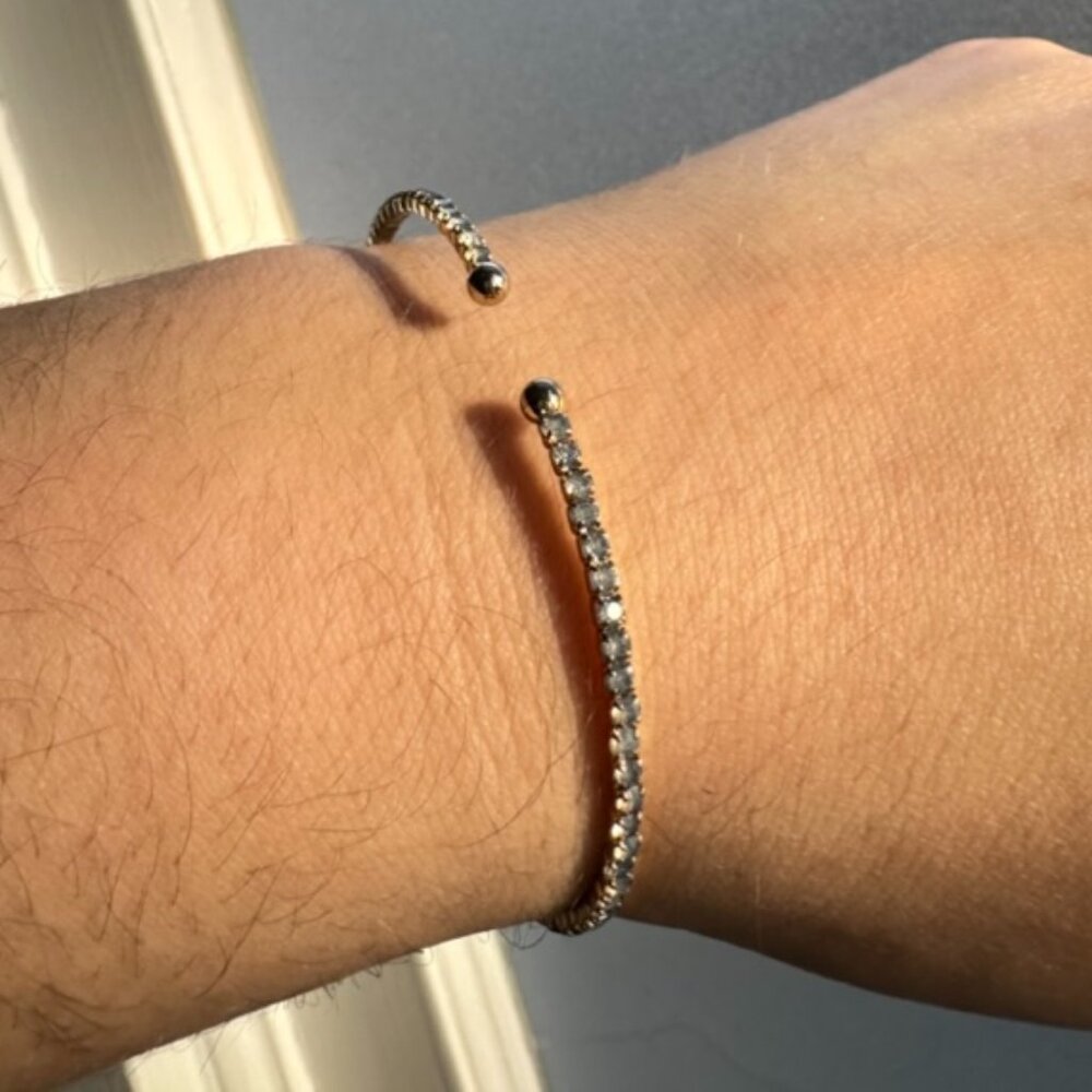Smoky grey CZ eternity band bracelet